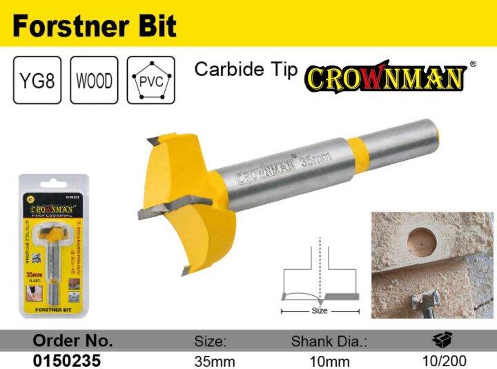 CROWNMAN Forstner Drill Bit 35mm Boring Bit For Concealed Hinges