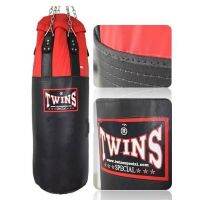 กระสอบทรายหนังแท้ ทวินส์ สเปเชียล สีแดง- สีดำ Twins Heavy Bag HBNL Genuine Training MMA