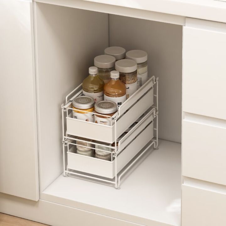 Kitchen Cabinet Inner Spice Rack Pull-out Stackable Countertop Sink ...