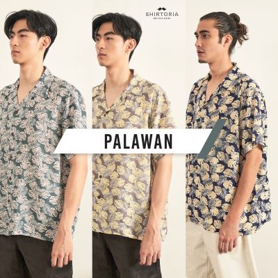 Shirtoria Hawaii- PALAWAN เสื้อเชิ้ตผู้ชาย เสื้อเชิ้ตผู้ชายแขนสั้น เสื้อเชิ้ตฮาวาย NonIron ไม่ต้องรีด