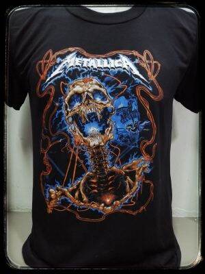 เสื้อ​วง​Metallica​ผ้า​บาง​คอกลมสีดำ