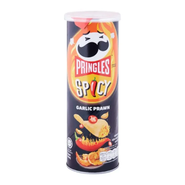 พริงเกิลส์ มันฝรั่งทอดกรอบ รสกุ้งกระเทียมสูตรเผ็ด 97 ก. (สินค้าแท้จากห้าง)