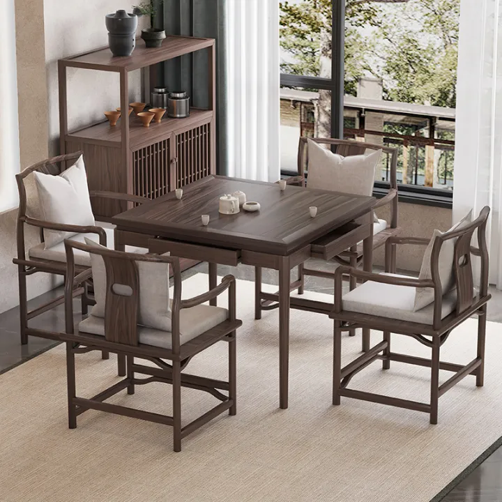 Black Walnut Eight Fairy Table Chess Table Chinese Square Table Square Leisure Table and Chair