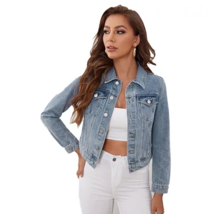 New Croptop Fashion Denim Jacket (random design) | Lazada PH