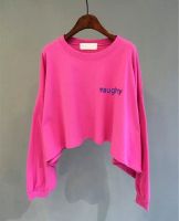 ? เสื้อยืด Naughty สไตล์เกาหลี ผ้าคอตตอนเนื้อดี ใส่สบาย