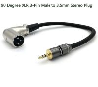 0.3 M 90 องศา XLR 3-Pin ชาย 3.5 มม.ปลั๊กสเตอริโอไมโครโฟน TRS สายแจ็ค 3.5 ชาย