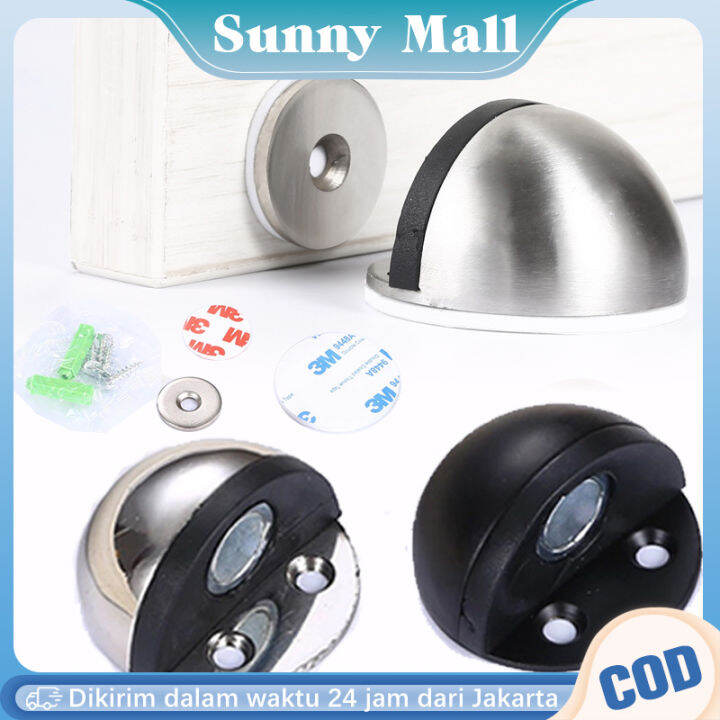 Adjustable Door Stopper Stainless Anti-Collision Magnetic Penahan Pintu ...