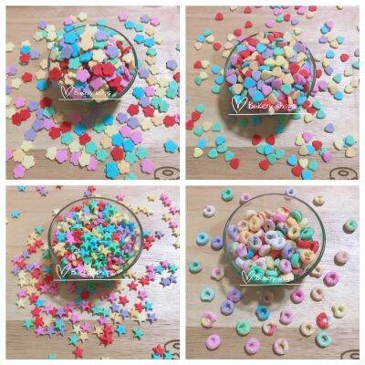 น้ำตาลตกแต่งเค้ก 25g/100g มี 4 แบบ เม็ดน้ำตาลแต่งหน้าขนม Sugar Sprinkle