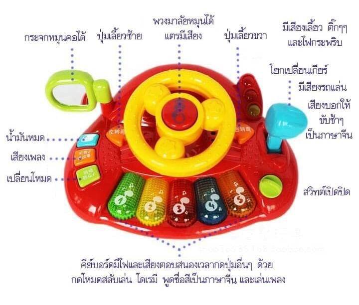 car-funny-wheel-พวงมาลัยหัดขับรถยนต์สำหรับเด็ก-มีเสียงมีไฟมีไฟกระพริบสวยงาม