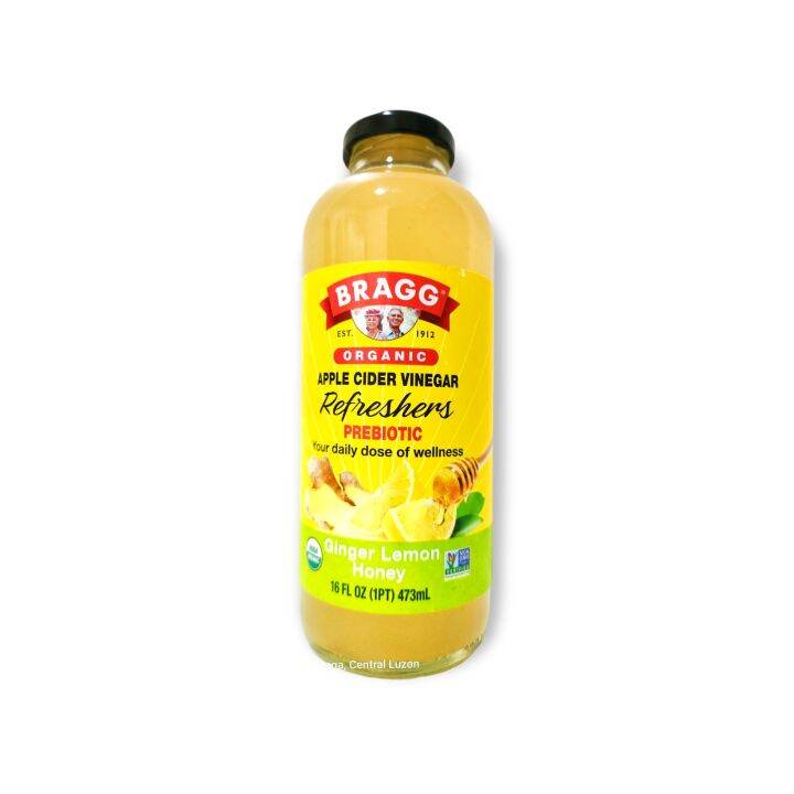 (USA) Bragg Apple Cider Vinegar Refreshers. Ginger Lemon Honey. 473 ml