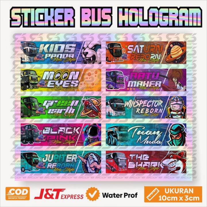 40pcs Original Stiker Bus Hologram Stiker Bus Hologram Stiker Bus