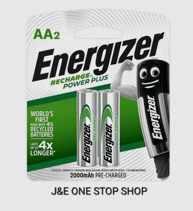 Energizer Rechargeable Batteries, AA Size, 2000mAh, 2Batteries/Pack