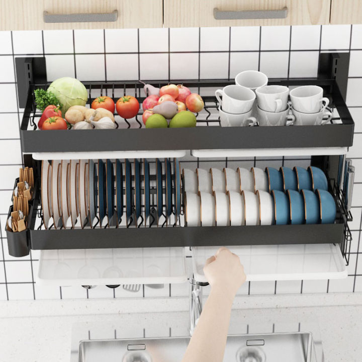 Stainless Steel Wall-mounted Bowl Dish Drainer Rack, Plate Storage