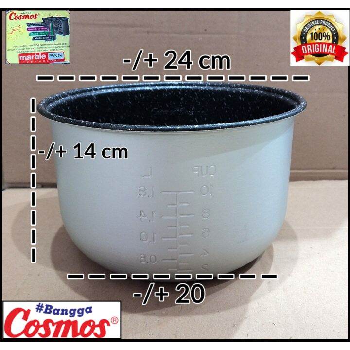Panci Teflon Rice cooker/ mejikom cosmos Original 1,8 Liter. Marble pan