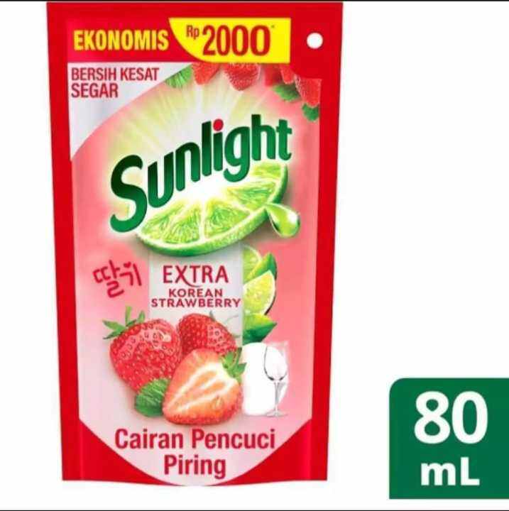 Sunlight Sabun Cuci Piring Extra Korean Strawberry 80ml Lazada Indonesia