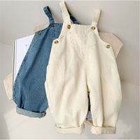 2021 Spring and Autumn Boys and Girls Baby Denim Suspender Pants New Korean Fashion Pants Children Neutral Pants Fashion