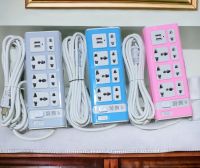 ปลั๊กไฟ ปลั๊ก3ตา ปลั๊กพ่วง 5 เมตร 2,300 วัตต์ 7ช่อง 2Usb