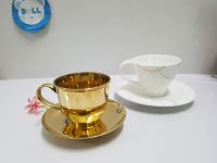 Brass Byfa SET1278 ชุดกาแฟรวมช้อนลายไผ่ ชุดชา แก้วกาแฟ ชุดแก้วมีหู