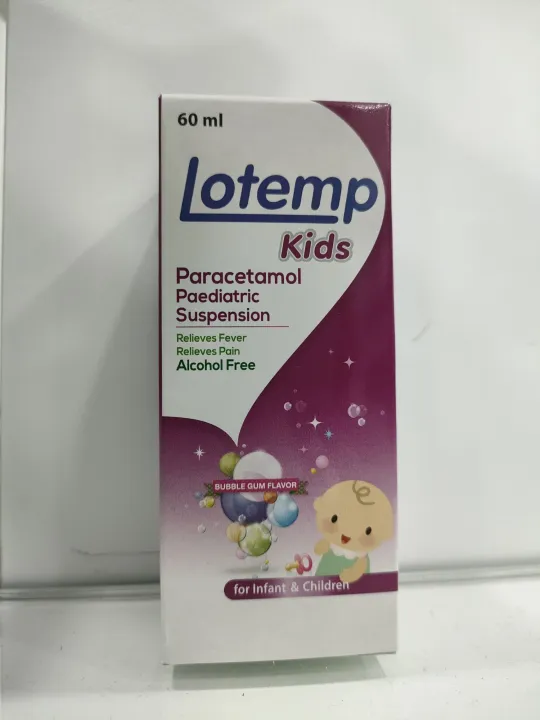Lotemp Kids Paracetamol Paediatric Suspension 60ml 120mg/5ml Exp 06/