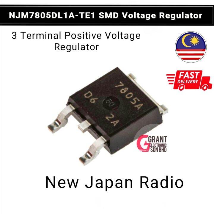 New Japan Radio NJM7805DL1A-TE1 7805 SMD 1.5A 5V Voltage Regulator 3 ...
