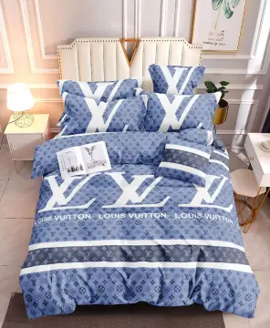 Louis Vuitton x Supreme Blue Monogram Bedding Set Queen