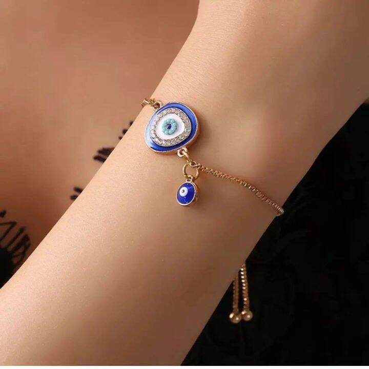 Set Di 2 Braccialetti Evil Eye Portafortuna – Ciondolo Occhio Di Protezione, Regolabili Con Nodo Scorrevole, Colore Nero