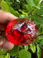 เพชร CZ รัสเซีย พลอย 359 กะรัต 1 เม็ด ตัดสำเร็จ เนื้อแข็ง  CZ DIAMOND CUBIC ZIRCONIA RED COLOR(ความยาว xความกว้าง) 38x33 มิล