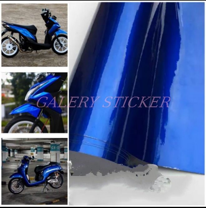 Skotlat Stiker Motor Biru Metalik Candy Scotlite Motor Biru Sticker