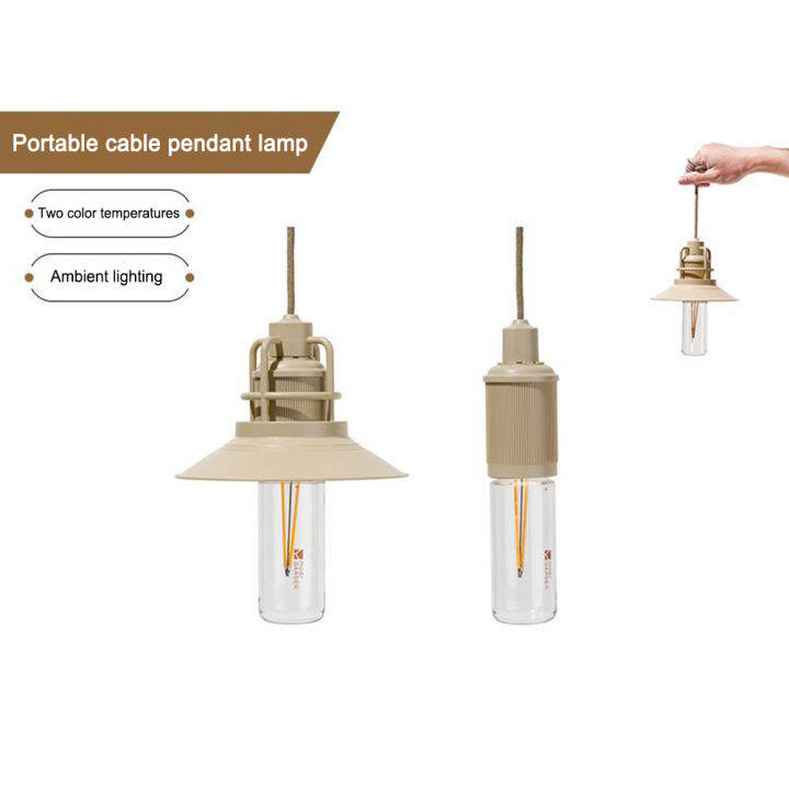 LED Pull Cord Light IPX4 Waterproof Vintage Camping Light No Battery