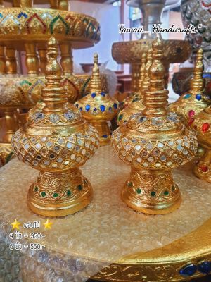 Tawaii Handicrafts : ผอบ ผอมไม้ หม้อไม้ โกศไม้  4 นิ้ว