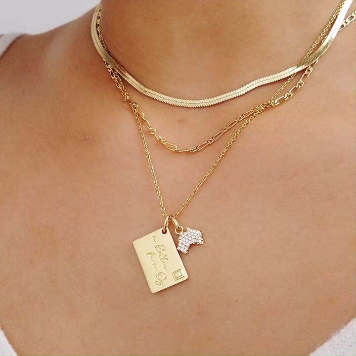 Wanderlust + Co A Letter From OZ Gold Chain Necklace 14K Gold Plated