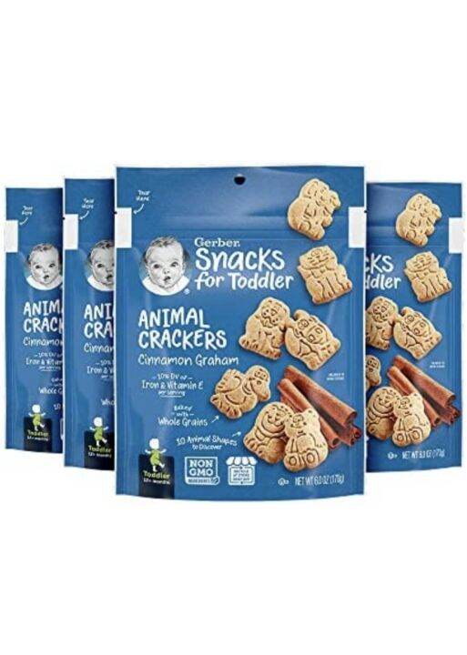 Gerber, Animal Crackers, 12+ Months, Cinnamon Graham, 6 oz (170 g