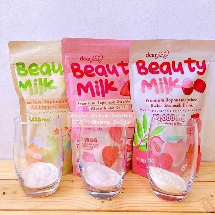 Dear Face Beauty Milk Collagen / Glutathione Drink Premium Japanese Flavor (10 Sachet) Japan