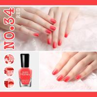 สีทาเล็บกึ่งเจล ?#034 สีแดง red #สวยหรู #วิ้งวิ้ง ✅ แบบไม่ต้องอบ   ? แห้งไว ไม่ต้องใช้เครื่องอบ ? ลอกออกง่ายไม่ต้องใช้น้ำยาล้าง ? หน้าเล็บไม่เสีย