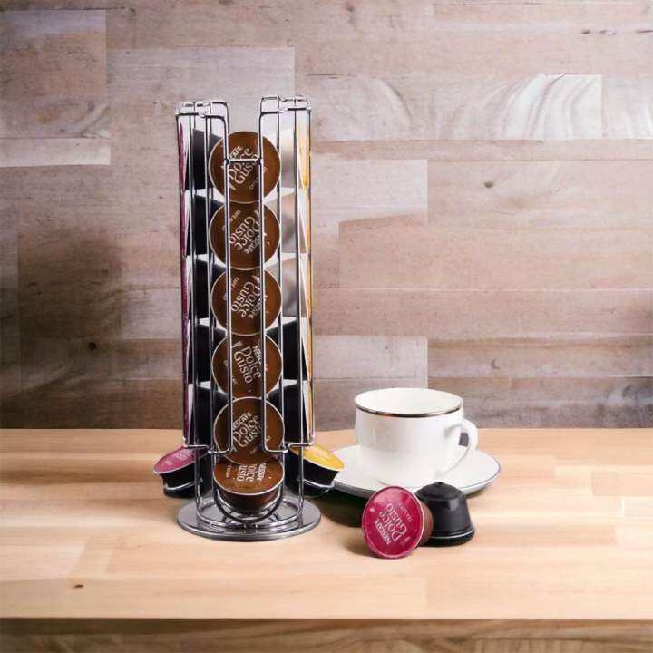 Rotatable 18 Pod Nescafe Dolce Gusto Capsule Holder Metal Dolce Gusto Pods Holder Coffee Capsule