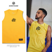 Curry เสื้อกล้ามใส่บาสเก็ตบอลชุดฝึกซ้อมสไตล์อเมริกันเสื้อกีฬาผู้ชายทรงหลวมแห้งเร็วเสื้อกั๊กแขนกุดใส่วิ่งออกกำลังกายเสื้อยืด