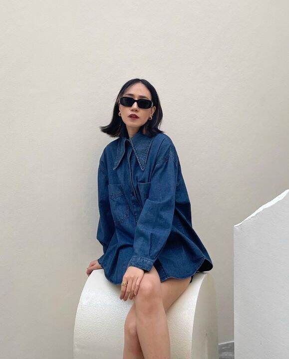 พร้อมส่งเเล้วค่ะ HYDE PINA COLADA DENIM SHIRT ปกคอเเหลม ชิคมาก