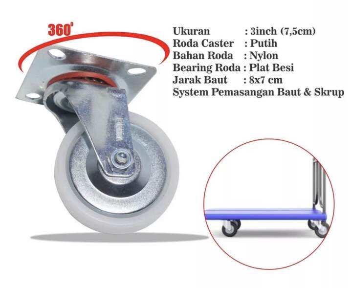 Roda Caster Nylon Putih Roda Hidup Lazada Indonesia