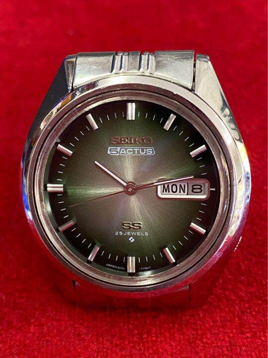 seiko5-actus-ss-25-jewels-automatic-ตัวเรือนสแตนเลส-นาฬิกาผู้ชาย-มือสองของแท้