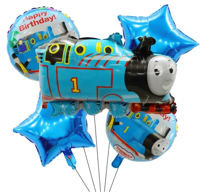 Fast Shipping 5pcs Thomas Theme foil Balloon Cartoon train balloon ...