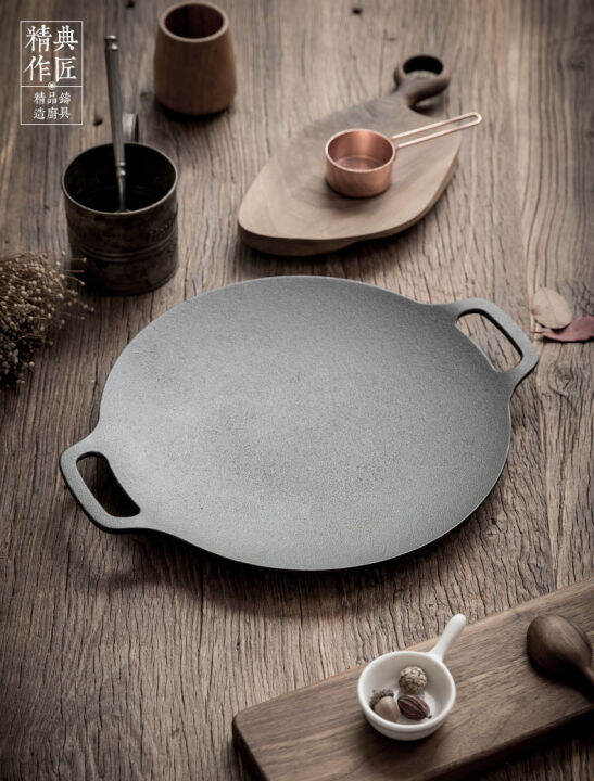 BBQ Grill Nonstick Grill Pan Circular Griddle Pan 38cm Round Grill Pan