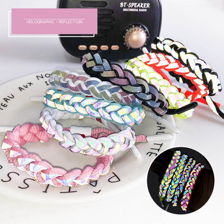 🔥Cadia👍 19 Colors Reflective Woven Bracelet Rastaclat Bracelet Little Lion Rastaclat Shoelaces