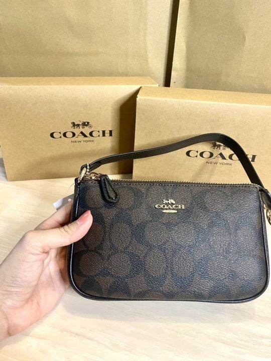 กระเป๋า-coach-outlet-แท้-รุ่น-c3308-nolita-19-in-signature-canvas-สีนำ้ตาลเข้ม