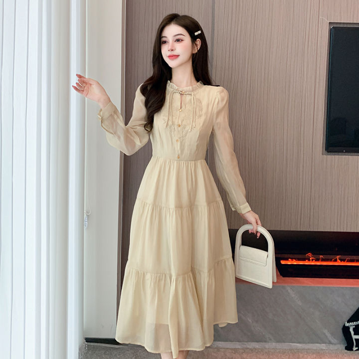 A2524 1350K Váy Đầm Liền Thân Nữ Hantdt Mùa Xuân Thu Đông Phong Cách Hàn  Quốc Thời Trang Nữ G04 Sản Phẩm Mới
