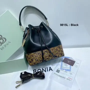 Buy BONIA Black Lara Monogram Bucket Bag 2023 Online