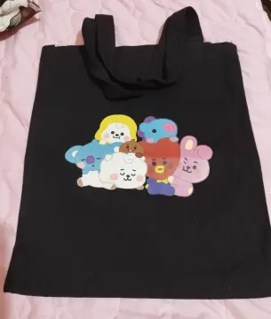 BTS BT.21 Canvas bag Army Korean K-pop Fashion Cute Cartoon Printed Tote  Bag Side Backpack Various