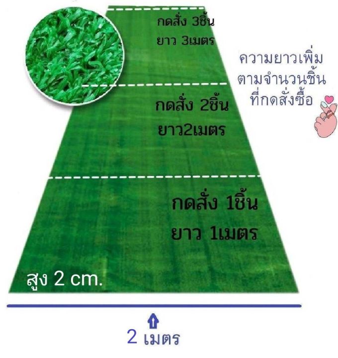 หญ้าเทียมหญ้ากว้าง2เมตร-สั่งตัดได้