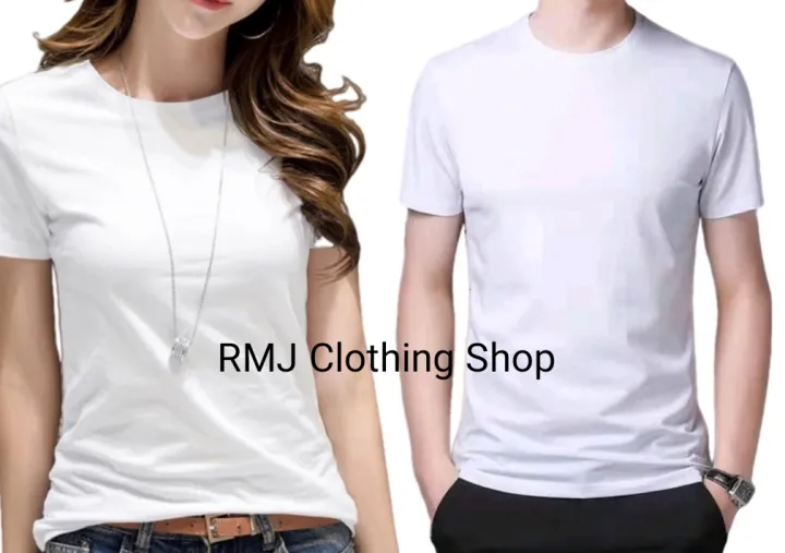 White Tshirt Plain White Premium Cotton Lazada PH