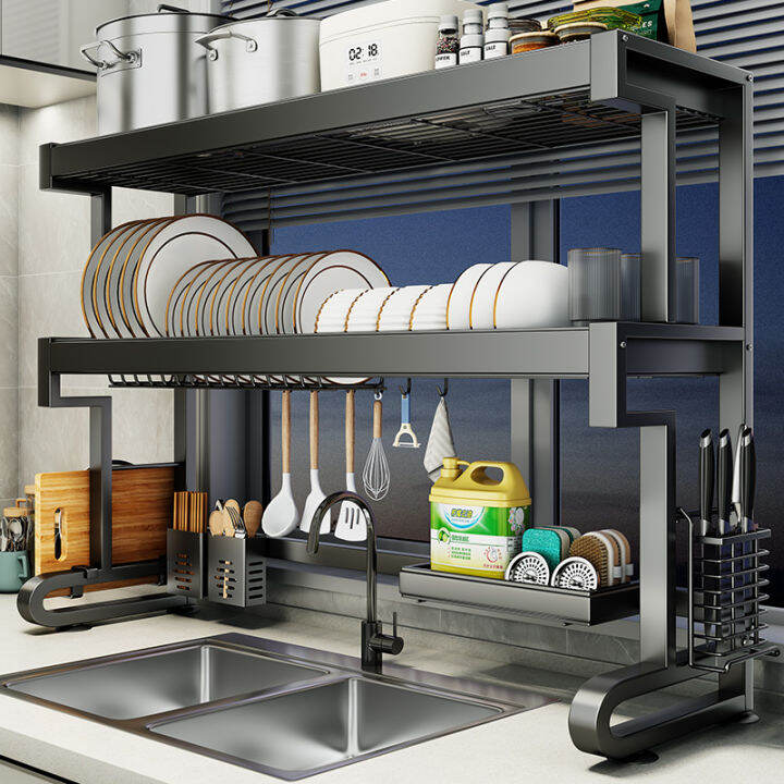 Kitchen Sink Storage Shelf Scullery Countertop Dish Rack Dish Storage