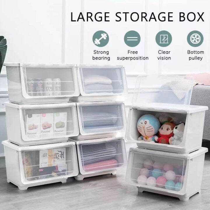 36L Stackable Storage Box Storage Organizer Basket Box Flip Top Storage